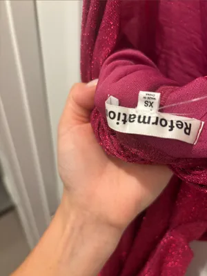 Reformation Breslin Dress In Pink Sparkle thumbnail 3