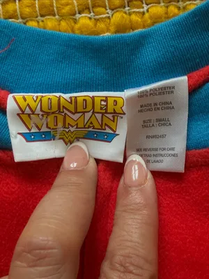 DC Comics Red Wonder Woman-Inspired Girls One-Piece Pajamas thumbnail 7