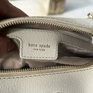 Vintage Y2K Kate Spade White Leather Barrel Satchel Handbag thumbnail 11