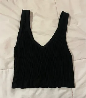 Black Ribbed Tank top thumbnail 1