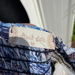 Altar'd‎ State Womens Dress Size M Blue Brown Paisley Smocked Bodice NEW thumbnail 5