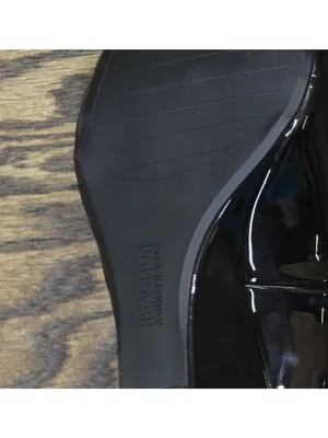 Kenneth Cole Reaction Womens Elinor Mid Wedge Pumps Peep Toe Black Patent 10M thumbnail 8
