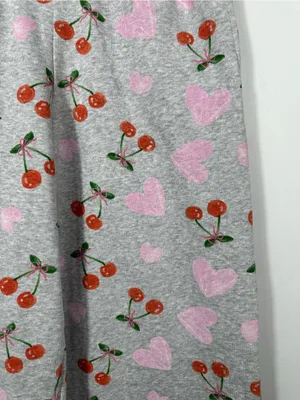 Zoe + Liv Lounge Pajama Pants Cherry‎ Heart Print Gray Women’s Size Small thumbnail 8