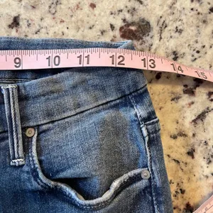 Mother Looker Ankle Chew Jeans Womens 25 Blue High Waisted Skinny Raw Hem Denim thumbnail 10