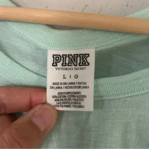 🦋PINK Victoria's Secret Mint Green Lace Shoulder Blouse Casual Comfy Pastel thumbnail 2
