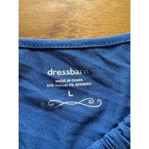 Dressborn Women Size Large Blue Ruffle Short Sleeve Blouse Stretch‎ Office NWT thumbnail 3