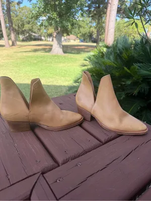 Free People Charm Double V Tan Leather Ankle Boots Size 6 Retail $148 thumbnail 7