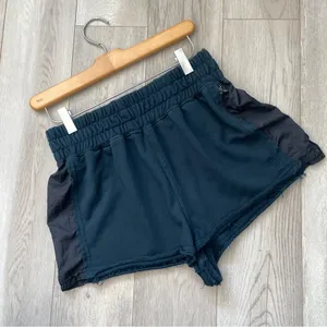 Free People Shorts sweat half way there womens Navy Blue (small) loungewear thumbnail 1