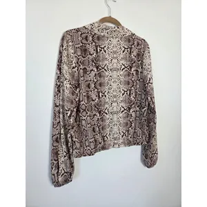 NEW Intempo Brown Snakeskin Blouse Crop Slinky Chic Boho Office Formal Large thumbnail 8