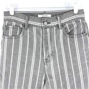PacSun Gray Double Stripe High Waisted Straight Leg Jeans‎ 27 thumbnail 2
