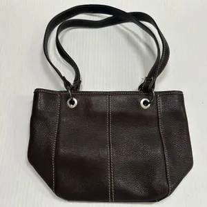 Fossil Shoulder Bag Womens Small Brown Leather Double Strap Key Charm Lined thumbnail 4