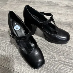 BAMBOO Black Academia‎ Platform Mary Jane Pumps Chucky Heel 9 Faux Leather Y2K thumbnail 11
