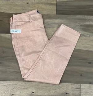 Old Navy Pixie Mid Rise Shimmer Ankle Pants Pink Size 12 New With Tag thumbnail 1