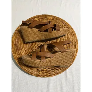 Jellypop Womens Brown Strappy Wedge Sandals Memory Foam Espadrille Heel thumbnail 12