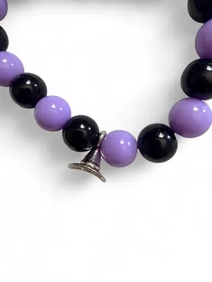 Handmade Witchy Halloween Charm Bracelet Purple & Black thumbnail 4