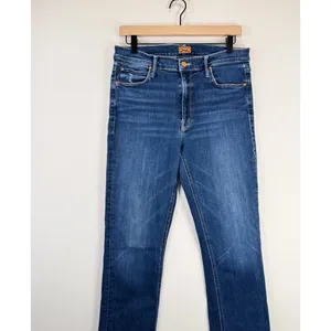 Mother Womens Jeans Blue Denim The Mid Rise Dazzler Teaming Up Straight Size 28 thumbnail 6
