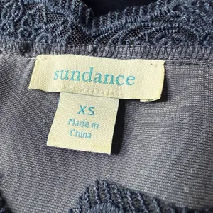 Sundance XS Black Rayon Silk Blend Velvet Lace Trim Tank Top Sleeveless Blue thumbnail 6
