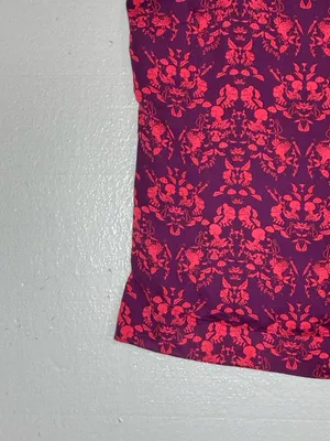 Cabi Sleeveless Blouse Medium Purple Pink Print V-Neck Layered Hem Top thumbnail 5