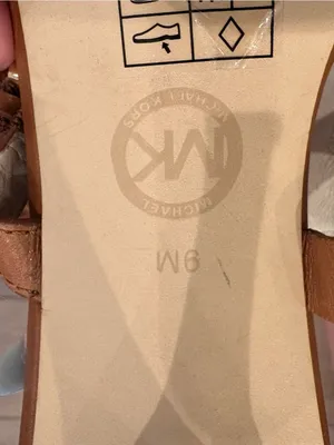 Michael Kors Tan Leather MK Logo Strappy high heels thumbnail 2