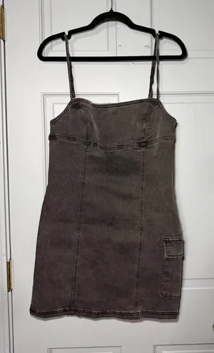 Urban Outfitters charcoal Wash Denim Mini Dress thumbnail 1