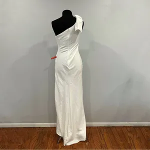 Mac Duggal 26665 Bow One Shoulder Evening Gown White 2 NWOT thumbnail 4