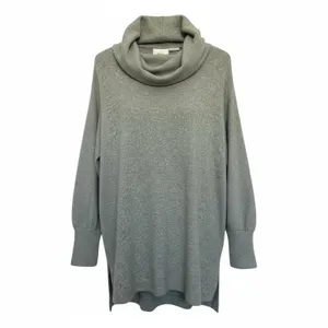 Maeve By Anthropologie Green Cowl Neck High Low Tunic Sweater Large thumbnail 4