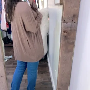 Brown knit top boho size medium large oversized thumbnail 5
