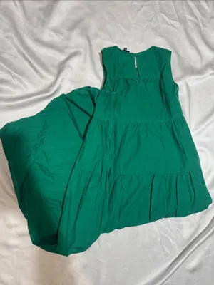 Who What Wear Emerald Green Tiered Maxi Skirt thumbnail 4