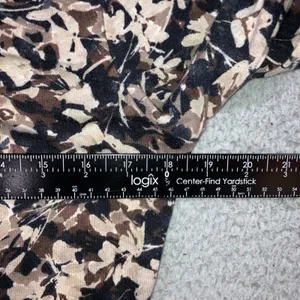 St. John's Bay Floral Cottagecore Top Small Brown‎ Scoop Neck Cotton Earthy Neutral Classic L/S thumbnail 5