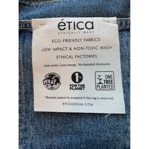 Etica Cassel Ultra High Barrel Jeans Women's Size‎ 24 BlueStone Wash Denim thumbnail 8