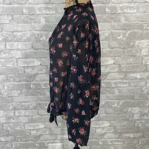Maurices metallic floral front tie blouse thumbnail 4