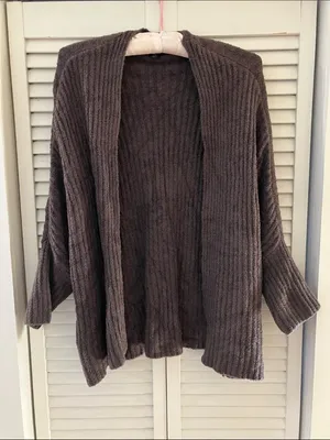 Barefoot Dreams CozyChic Light Brown Cardigan Small/Medium thumbnail 2