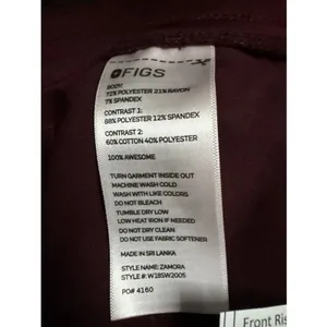 FIGS Scrub Pants Womens M Burgundy Technical Collection Cargo Nurse Jogger thumbnail 10