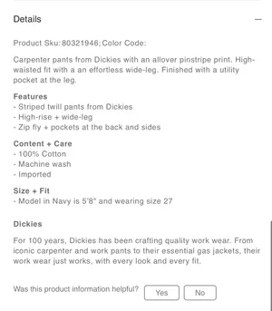 Dickies Striped Carpenter Denim Pants thumbnail 6
