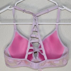 PINK Victoria's Secret Lightly Lined Legerement Double Lace/Flora Bra - Size 34B thumbnail 8
