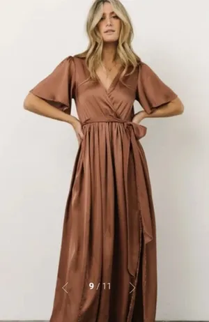 Baltic Born Sicily Satin Wrap Maxi Dress thumbnail 1