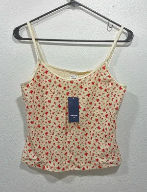 Parker × Target Women's Pointelle Tank Top - Cream Floral thumbnail 1