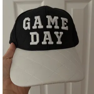 Anthropologie Brand Shiraleah Game Day Quilted Baseball Black White Adjustable thumbnail 1