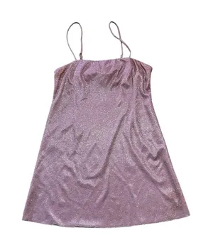 Lulus Pink Metallic Glitzer Slit Fairy Barbiecore Mini Dress | Size S thumbnail 1