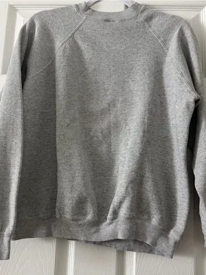 Hanes Heavy Blend Gray Crewneck Sweatshirt Fleece Pullover Size Large thumbnail 2