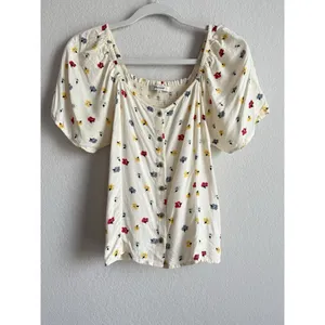 Madewell Seamed‎ Button Down Colorful Floral Confetti Short Sleeve Blouse Small thumbnail 10