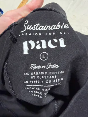 Pact Black Stretch capri Leggings large organic cotton thumbnail 4