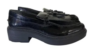 Franco Sarto Womens Kili Purple Patent Loafers Shoes 7 Medium Black Platform‎ thumbnail 1