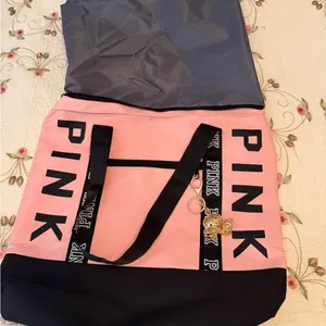 VERY nice Pink Tote Bag with Black Accents. thumbnail 10