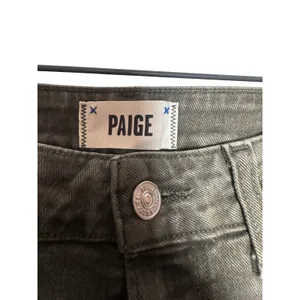 PAIGE Anessa High‎ Rise Wide Leg Cropped Jeans Vintage Bayou Green 27 Preppy thumbnail 2
