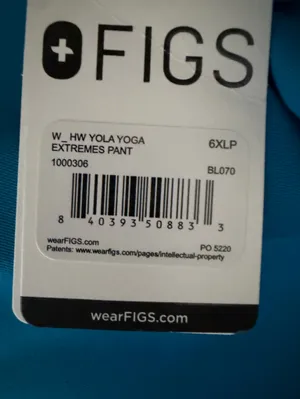 FIGS Yola Skinny Scrub Pants Blue with Silver Grey drawstring waistband Sz 6XLP thumbnail 9