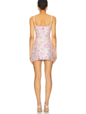 Lovers and Friends Maria Sequin Mini Dress in Silver And Pink | SIZE XS thumbnail 3