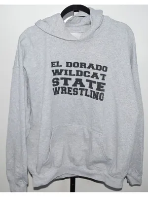 El Dorado Wildcat State Girl's Wrestling 2024 Hoodie Gray Front Kangaroo Pouch thumbnail 1