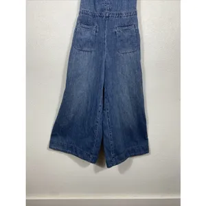 Free People We The Free Rambler Denim Wide Leg Overalls Jumpsuit Size 4W thumbnail 5