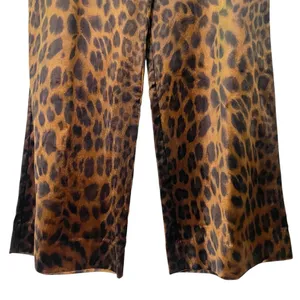 Cabi Party Velvet Pant Leopard Print Wide Leg Trousers Brown Black Size Large thumbnail 9